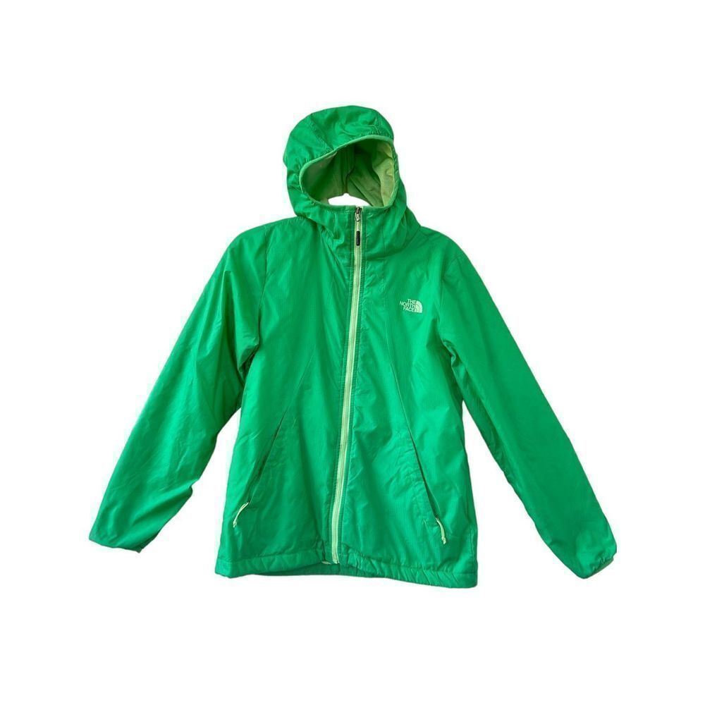 The North Face Full Zip Hooded Windbreaker Jacket Womens Green Size Small